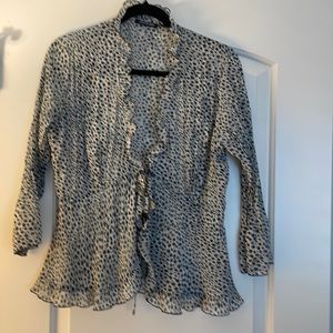 Notations.  Sheer Animal Print Shrug   Size: M/L.  Pic doesn’t do it justice.